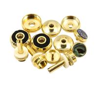 DECHOUS Juego de 12 Hebillas Doradas para Botones de Pistón de Trompeta, Accesorio Portátil para Instrumentos Musicales de Latón, Tapas Pequeñas para Válvulas, Suministros Prácticos