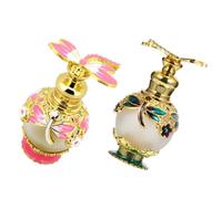 DECHOUS Juego de 2 Botellas de Perfume de 15ml en Vidrio y Aleación, Diseño Delicado para Almacenar Aceites Esenciales y Líquidos Estilo Elegante