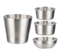 DECHOUS Juego de Cuencos de Acero Inoxidable 304 para Salsa y Condimentos Set de 4 Piezas Tazas de 60 Ml 80 Ml 95 Ml y 380 Ml Contenedor de Especias Lavable Adecuado para Cocina