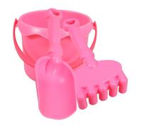 DECHOUS Juego de Herramientas de Jardinería para Set de 3 Piezas Pala Larga Rastrillo y Cubo Rosa Mini Pala de Plástico para Playa y Jardín Tamaño Pequeño para Manos Infantiles