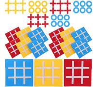 DECHOUS Juego de Mesa Infantil Tres en Raya de Fieltro 15 Piezas, Tablero Mini Interactivo en Colores Rojo, Amarillo y Azul, Juego Educativo para Fiestas y Desarrollo Cognitivo de Niños