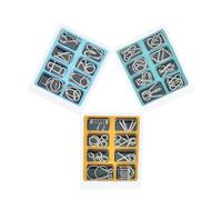 DECHOUS Juego de Rompecabezas Cerebro de Metal Set de 24 Piezas Anillos de Inteligencia Tipo Hebilla Juego de Mesa Educativo Adultos Desafío para Entrenamiento Mental Color Aleatorio