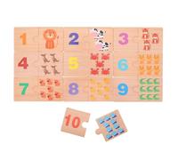DECHOUS Juego Didáctico De Matemáticas Montessori para Niños De 4-6 Años, Puzzle De Números 1-10 De Madera, Juguete Educativo De Reconocimiento y Conteo para Preescolar