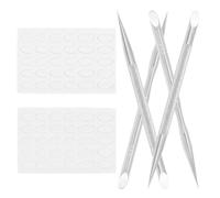 DECHOUS Juego Profesional de Empujadores de Cutículas de Acero Inoxidable y Pulidores de Uñas Multigrano 100/180 2 Sets 50 Limas Gruesas y 50 Finas Kit Compacto para Manicura en Casa y