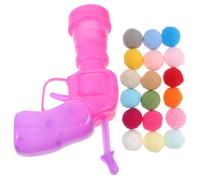 DECHOUS Juguete Interactivo para Gatos Lanzador Silencioso, 1 Pistola y 30 Balones de Felpa Elástica Multicolor para Ejercicio y Persecución Interior Color Aleatorio