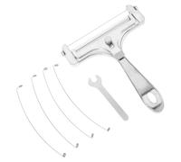 DECHOUS Kit Cortador de Queso de Acero Inoxidable 6 Piezas con 4 Alambres Adicionales y Llave Rebanadora Manual Portátil para Queso en Bloque y Mantequilla Herramienta de Cocina Precisa