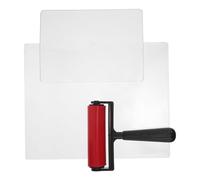 DECHOUS Kit de Impresión con Placa de Gel y Rodillo de Tinta de Goma Reutilizable para Monoimpresión Estampado y Manualidades Incluye Pincel Compacto y Ecológico para Estudio y Aula