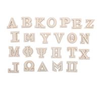 DECHOUS Letras Griegas de Madera de Doble Capa 2 Pulgadas 24 Piezas sin Terminar para Manualidades Decoración Rústica de Pared Recortes de Alfabeto para Proyectos DIY y Arte Creativo