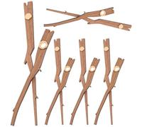 DECHOUS Manecillas de Reloj de Pared de Madera de Nogal 5 Juegos Casquillo de Latón, Accesorio de Repuesto para Relojes sin Marco para Adecuado para Decoración y Bricolaje