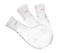 DECHOUS Matraz de Tres Orificios, Matraz de Ebullición de Vidrio, Aparato de Destilación Compatible, Diseño de 3 Orificios, sin Bordes Ásperos, para Química y Educación