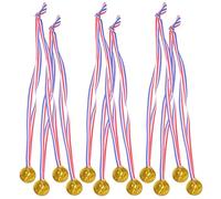 DECHOUS Medallas de Plástico para 12 Piezas Doradas con Diseño de Tiara, Premios para Competición Escolar y Fiestas Infantiles, Medallas de Premio para Eventos Deportivos y Regalos