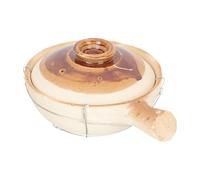 DECHOUS Olla de Cocina Casera de Arcilla Asa Individual 08L Blanca Cacerola para Guisar Arroz y Sopa Utensilio Esencial para Cocina Tradicional y Reuniones Familiares