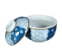 DECHOUS Olla Resistente al Frío Esmalte de Alta Temperatura con Tapa Pequeña de Cerámica Japonesa para Cocinar al Vapor Huevos y Guisos Adecuado para Cocina Casera