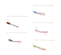 DECHOUS Palo de Gato Interactivo de Felpa Varilla de Pesca para Gatos, Juego de 5 Piezas Diseño Divertido y Protección para Dedos, Obsequio Adecuado para Amantes de Estilo Aleatorio