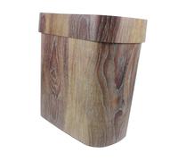 DECHOUS Papelera Estrecha de Plástico con Diseño Madera Basurero Ovalado Sin Tapa para Baño Cocina y Oficina de Limpiar y Resistente Manchas