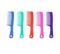 DECHOUS Paquete de 5 Peines de Plástico Dientes Anchos Gruesos para Desenredar Cabello Húmedo, Ideales para Peluquería y Cuidado Personal en Salón de Belleza