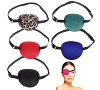 DECHOUS Parches Oculares Suaves y Ajustables para Adultos 6 Piezas para Entrenamiento Visual y Uso en Fiestas Temáticas