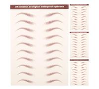 DECHOUS Pegatinas Impermeables para Cejas Efecto Pelo 3d Realistas, Adhesivos Naturales y Resistentes al Agua, 4 Hojas para Peinar y Moldear Cejas en Mujeres