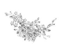 DECHOUS Peina de Cristal para Novia con Accesorios de Boda Peinetas Laterales Elegantes para Bodas Especiales Accesorios Nupciales de Plata con Diamantes de Imitación