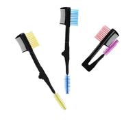 DECHOUS Peine para Cejas Plegable de Doble Cabezal Cerdas de Fibra Artificial, Herramienta Portátil Cuidado de Cejas, 3 Piezas para Damas y Niñas