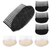 DECHOUS Peines Moldeadores de Esponja para Cabello 6 Piezas y Negras Accesorios para Peinar y Estilizar Mujer Herramienta Práctica para Moños y Recogidos Fiestas y Bodas