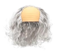 DECHOUS Peluca Calva Rizada Blanca para Disfraz de Anciano Peluca de Cosplay Divertida Unisex para Fiesta Carnaval y Teatro Accesorio de Disfraz para Juego de Rol 1 Pieza