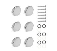 DECHOUS Perillas de Afinación para Guitarra 6 Piezas, Mangos Pequeños Cuadrados de Metal Resistente en Color Plateado, Accesorios para Instrumentos Musicales y Reemplazo de Clavijas