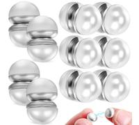 DECHOUS Pesas para Velo de Novia Diseño Magnético y Perlas Dobles, 10 Pares de Hebillas Metálicas en Color Plata para Boda y Chal