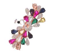 DECHOUS Pinza Pelo Gemas de Imitación con Diseño de Flores Pinza de Pavo Real Vintage para Recogidos Coletas Pasadores Franceses Brillantes para Mujer Accesorios de Boda
