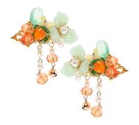DECHOUS Pinzas Cabello Forma de Fruta Naranja y Calabaza 1 Par Diseño Antiguo para Niñas Accesorio Decorativo Floral para Fiesta de Otoño y Bodas Obsequio para Acción de Gracias