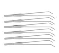 DECHOUS Pinzas para Peceras Curvas de Acero Inoxidable 26 CM Set de 6 Unidades para Plantas Acuáticas y Alimentación de Reptiles Herramienta Versátil para Acuarios y Terrarios