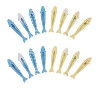 DECHOUS Pinzas Pelo Forma de Pez en Aleación Mini Pinzas Metálicas para Flequillo Set de 16 Piezas en Colores Amarillo y Azul Accesorios Creativos para Peinados Diarios y Escolares