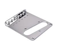 DECHOUS Placa de Puente de Acero para Guitarra Eléctrica Tl 6 Puntos Ajustables, Fácil de Instalar y Uso, Compatible Cigar Box Guitar, Tamaño 98x80x11 Mm