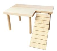 DECHOUS Plataforma Decorativa de Madera para Hámster Escalera Integrada, Diseñada para Jaulas de Animales Pequeños como Chinchillas, Facilita el Entretenimiento Movilidad Diaria