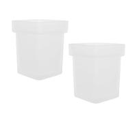 DECHOUS Portaescobillas de Vidrio Cuadrado para Inodoro Diseño Moderno y Elegante, Base para Cepillo de Baño Fácil de Limpiar, Juego de 2 Piezas para Uso Doméstico