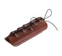 DECHOUS Protector de Antebrazo para Tiro con Flecha Ajustable Cuero PU Marrón Guardabrazos Unisex Ligero y Resistente para Protección contra Impacto de Cuerda de Tiro