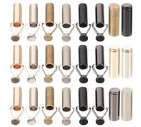 DECHOUS Puntas de Cordón Metálicas para Pantalones 24 Piezas Medianas Colores Surtidos Pistola Perla Oro Clips para Cordones de Zapatos Tapas para Extremos de Cordón Bricolaje