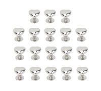 DECHOUS Remaches Rápidos de Metal en Forma de Corazón para Marroquinería 20 Piezas Plateadas con Base de Tornillo Accesorios Decorativos para Bolsos Mochilas y Artesanías de Cuero
