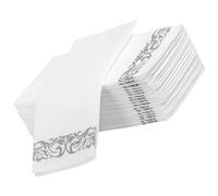 DECHOUS Servilletas Desechables de Papel para Cena en Plata, 25 Piezas, Seguras y Elegantes para Bodas y Mesas de Restaurante