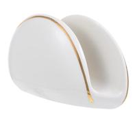 DECHOUS Servilletero de Cerámica Borde Dorado, Soporte Grande para Pañuelos de Encimera, Dispensador Vintage para Cocina, Comedor y Cafetería, Accesorio Decorativo Resistente y Funcional