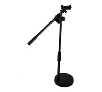 DECHOUS Soporte de Sobremesa para Cámara y Teléfono, Soporte de Teléfono para Grabación Desde Arriba, Trípode Brazo Ajustable, Rotación 360°, Ángulo Ajustable, Abs y Metal, Negro,