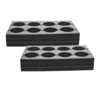 DECHOUS Soporte para Tazas 8 Orificios Negro, Bandeja Portavasos Reutilizable para Café, Té y Bebidas Frías, Adecuado para Picnic, Oficina y Restaurante