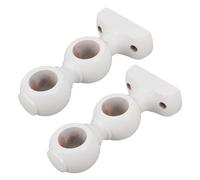 DECHOUS Soportes de Madera Blancos para Barra de Cortina Doble 2 Piezas Base Fija Compatibles Barras Romanas para Sala Dormitorio y Oficina Accesorios para Cortinas Robustos y