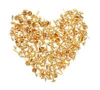 DECHOUS Sujetadores de Clavos de Metal Dorados 4,5x8 Mm, 200 Piezas Mini Tachuelas Decorativas para Manualidades de Papel, Clips para Álbumes de Recortes y Proyectos DIY de Scrapbooking