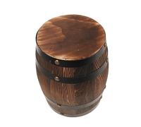DECHOUS Taburete de Barril Vintage de Madera para Jardín y Patio | Forma Clásica de Roble, Estilo Rústico y Retro, Compacto y Portátil, para Balcón y Terraza