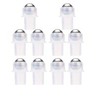 DECHOUS Tapones Roll-On Transparentes de PE Bolas de Acero 10 Piezas Reemplazo para Frascos de Perfume 16 Dientes Aplicador para Aceites Esenciales y Aromaterapia Envases Rellenables