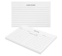 DECHOUS Tarjetas de Recetas en Blanco Espacio Amplio de Papel 50 Doble Cara para Recetas Detalladas para Bodas y Despedidas de Soltera