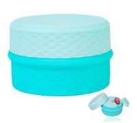 DECHOUS Tarro de Silicona Rellenable para Cosméticos Portátil, Dispensador de Pastillas Compacto, Envase de Viaje Pequeño en Color Azul Claro, Multiusos para Maquillaje y Artículos