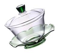 DECHOUS Taza de Té Transparente con Tapa Taza para Infusiones de Grueso Estilo Chino para Hogar y Oficina Diseño Compacto y Portátil para Té Verde y Jazmín