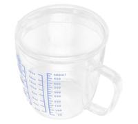DECHOUS Taza Medidora Adecuado para Medir Leche y Líquidos en Casa de 500ml de Vidrio Resistente al Calor con Tapa y Moldeado Sola Pieza